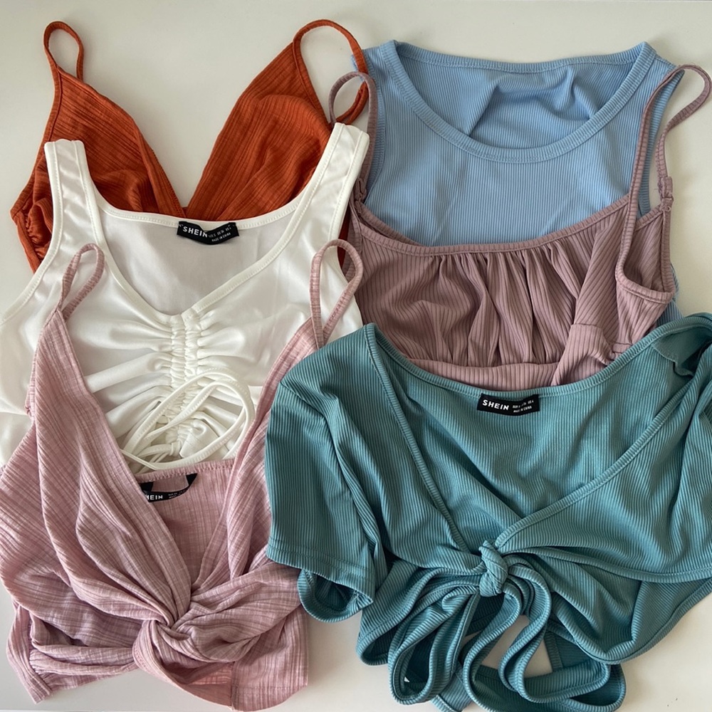 SET OF 6 Shein crop tops all size small!